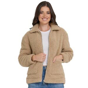 Oversized Sherpa Jacket Winter Coat Faux Fur Fleece Plus Size XS-3X